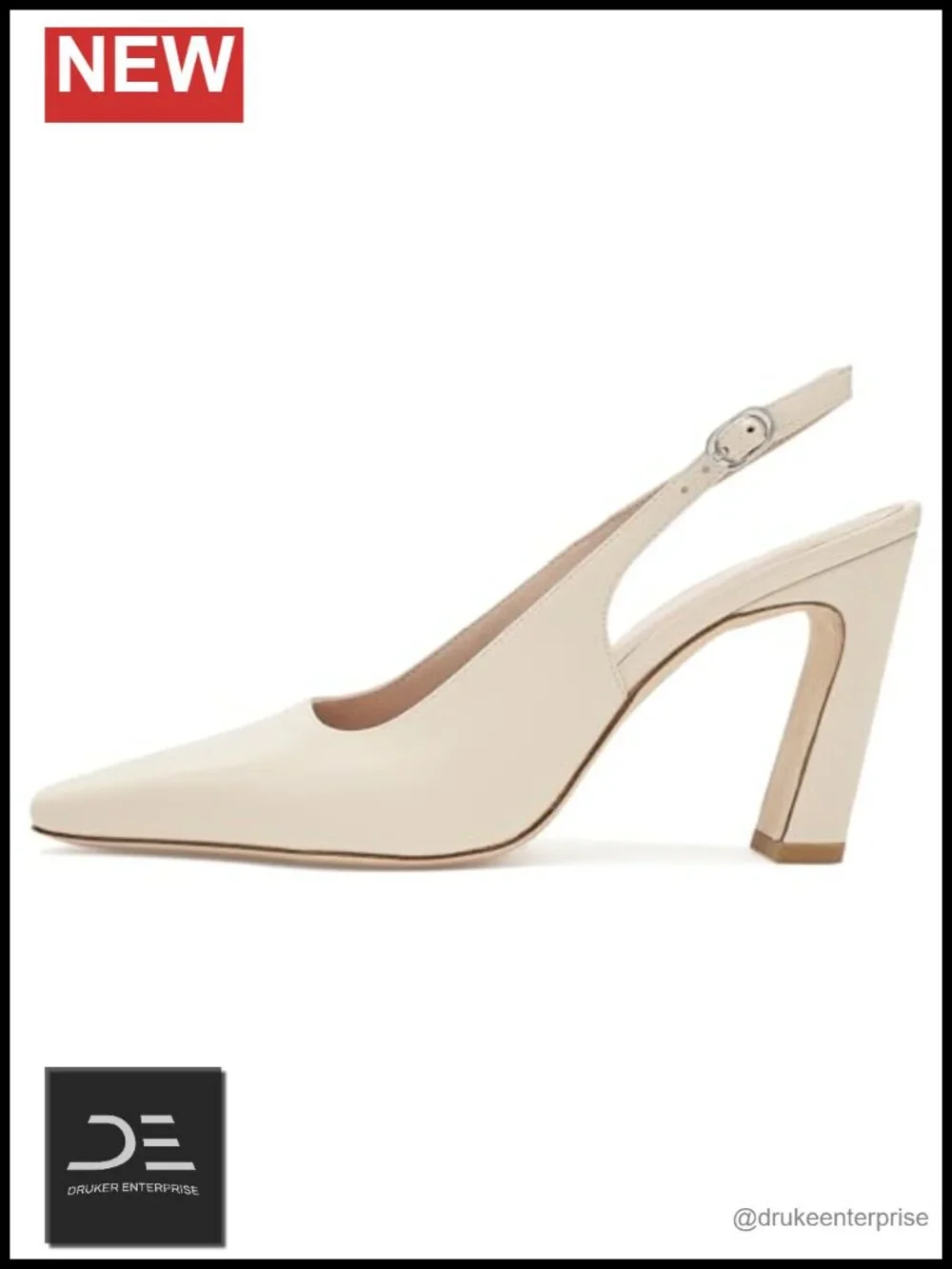 Stuart Weitzman Leather Slingback Heeled Sandals Block Heel Snip Toe